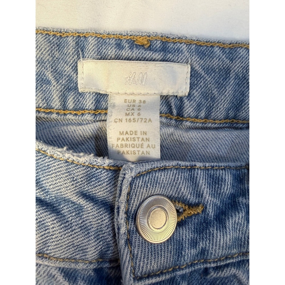H&M Light Wash‎ Denim Jeans High Rise Straight Leg Womens Size 6 - Picture 4 of 5